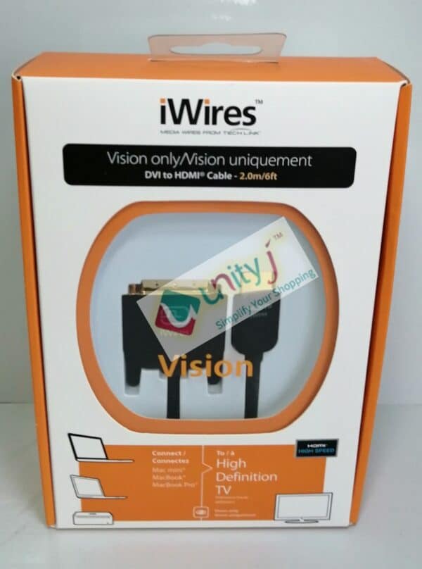 Unityj Uk Computers IWires HDMI To DVI D Dual Link Premium Cable 2M Black 2255